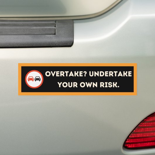Bold Edgy Overtaking Warning Bumper Sticker バンパーステッカー (車上)
