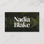 Bold Editorial Style Photo QR Code White 名刺 (正面)