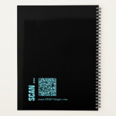 Bold Electric-Blue Black Logo Motto Workout プランナー手帳 (裏面)