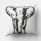 Bold Elephant Silhouette Throw Pillow クッション (裏面)