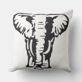 Bold Elephant Silhouette Throw Pillow クッション (正面)