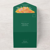 Bold Emerald Marigold Wedding オールインワン招待状 (外側)