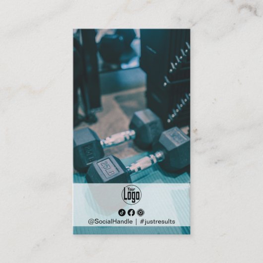 Bold Energetic Photo Logo Personal Trainer 名刺 (正面)