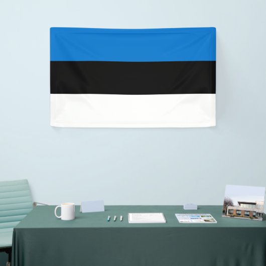 Bold Estonia National Flag Rectangle Wall Banner 横断幕 (トレードショー)