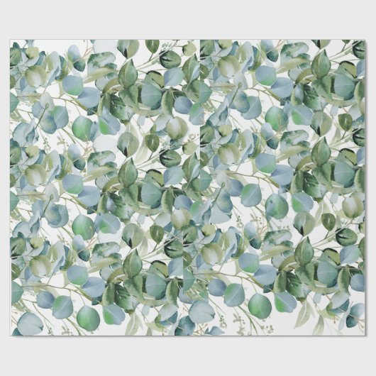 Bold Eucalyptus Wrapping Paper – Trendy Greenery ラッピングペーパー (フラット)