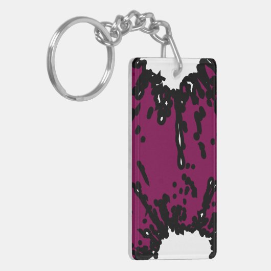 Bold Expression – Wine & Black Abstract Keychain キーホルダー (正面左)