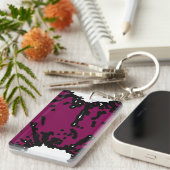 Bold Expression – Wine & Black Abstract Keychain キーホルダー (正面右)