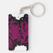 Bold Expression – Wine & Black Abstract Keychain キーホルダー (裏面)