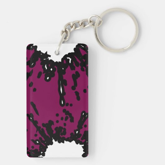 Bold Expression – Wine & Black Abstract Keychain キーホルダー (裏面)
