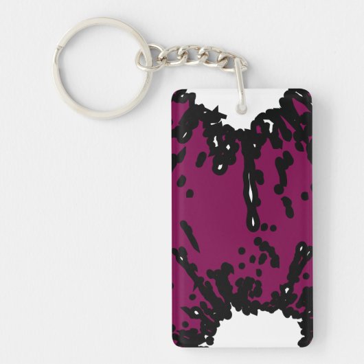 Bold Expression – Wine & Black Abstract Keychain キーホルダー (正面)