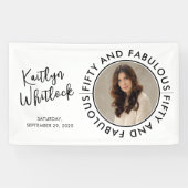 Bold Fifty and Fabulous Photo 50th Birthday Party 横断幕 (横)