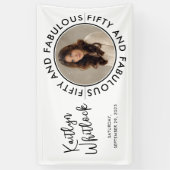 Bold Fifty and Fabulous Photo 50th Birthday Party 横断幕 (縦)