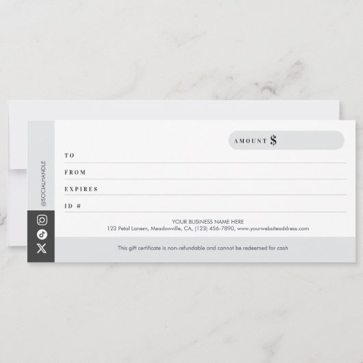 Bold Fitness Full Photo Design Gift Certificate (裏面)