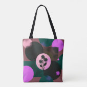 Bold Floral Circle Tote Bag – Modern Abstract Flow トートバッグ (裏面)