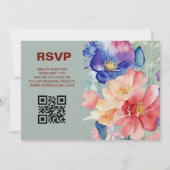 Bold Floral Eucalyptus Green Rehearsal Dinner 招待状 (裏面)