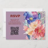 Bold Floral Magenta Wedding Rehearsal Dinner 招待状 (裏面)