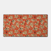 Bold floral orange aesthetic fall botanical art デスクマット (正面)