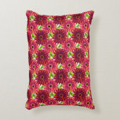 Bold Floral Pattern with Butterflies | Vibrant Red アクセントクッション (正面(垂直))