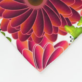 Bold Floral Pattern with Butterflies | Vibrant Red フリースブランケット (角)