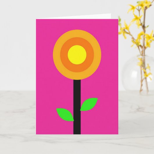 Bold Floral Pop Art Card カード (黄色い花)