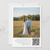 Bold Floral QR Code Photo Wedding 招待状 (裏面)
