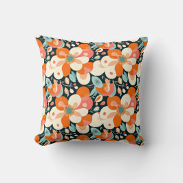 Bold Floral Throw Pillow クッション