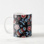 Bold Folk Floral Pattern コーヒーマグカップ (左)