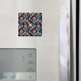 Bold Folk Floral Pattern マグネット