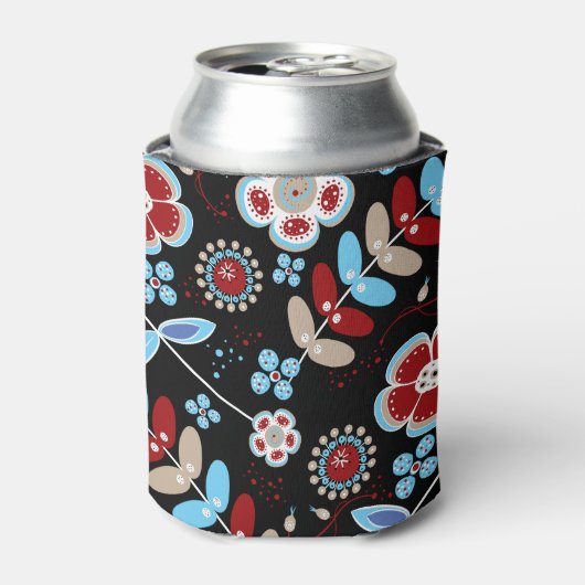 Bold Folk Floral Pattern 缶クーラー (缶正面)