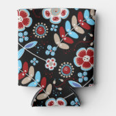 Bold Folk Floral Pattern 缶クーラー (正面)