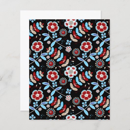 Bold Folk Floral Pattern Scrapbook Paper (正面/裏面)
