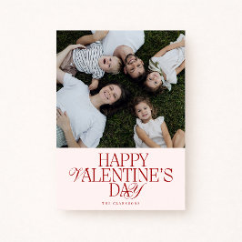 Bold Font family Photo Valentine’s Day Card 招待状