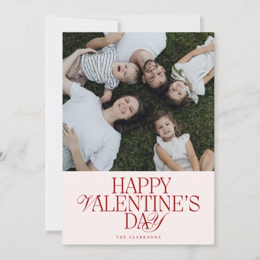 Bold Font family Photo Valentine’s Day Card 招待状 (正面)