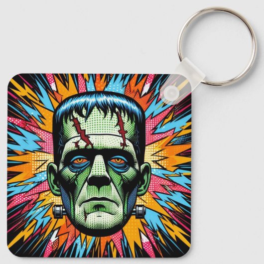 "Bold Frankenstein" Aluminum Keychain キーホルダー (裏面)