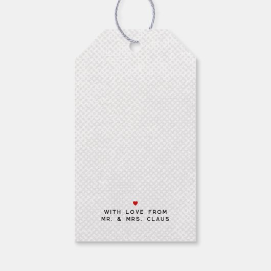 Bold & Fun Black & White Happy Holidays ギフトタグ (裏面)