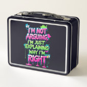 Bold Funny Quote Neon Graffiti Design メタルランチボックス (裏面)