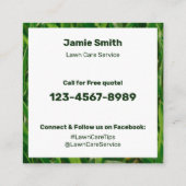 Bold Garden Maintenance "Call for a FREE quote!" スクエア名刺 (裏面)