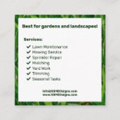 Bold Garden Maintenance "Call for a FREE quote!" スクエア名刺 (正面)