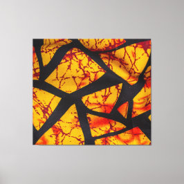 Bold Geometric African Wax Print Fabric - Gold, Re キャンバスプリント