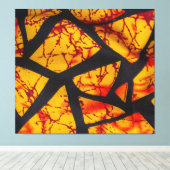 Bold Geometric African Wax Print Fabric - Gold, Re キャンバスプリント (インサイチュ (ウッドフロア))