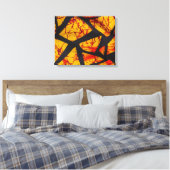 Bold Geometric African Wax Print Fabric - Gold, Re キャンバスプリント (インサイチュ (寝室))