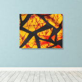 Bold Geometric African Wax Print Fabric - Gold, Re キャンバスプリント (インサイチュ (ウッドフロア))