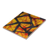 Bold Geometric African Wax Print Fabric - Gold, Re タイル (側面)