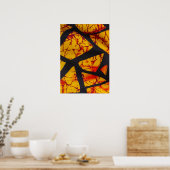 Bold Geometric African Wax Print Fabric - Gold, Re ポスター (キッチン)