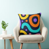 Bold Geometric Circles Throw Pillow クッション (椅子)