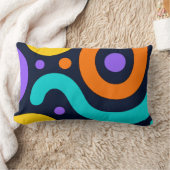 Bold Geometric Circles Throw Pillow ランバークッション (ブランケット)