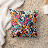 Bold Geometric Energy – Colorful Abstract Throw クッション (ブランケット)