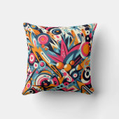 Bold Geometric Energy – Colorful Abstract Throw クッション (裏面)