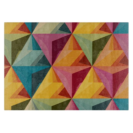 Bold Geometric Triangle Pattern  カッティングボード (正面)