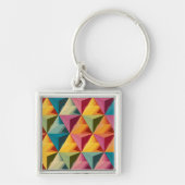 Bold Geometric Triangle Pattern  キーホルダー (正面)